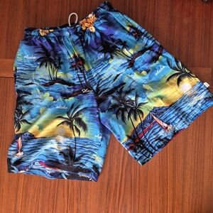 Vintage 90s ROYAL CREATIONS blue Board Shorts Small